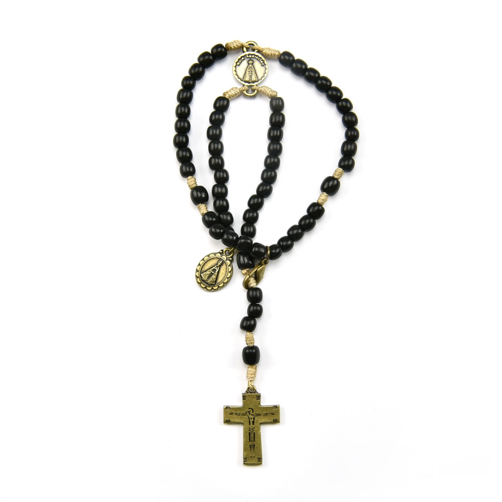 Pulseira Terço Preta Nossa Senhora santuarionacional